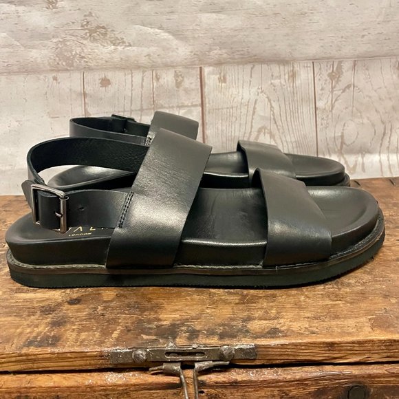 Walk London Jackson Leather Strap Sandals - Picture 4 of 9